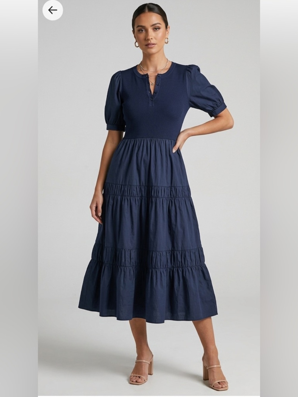 Elegant Navy Midi Dress